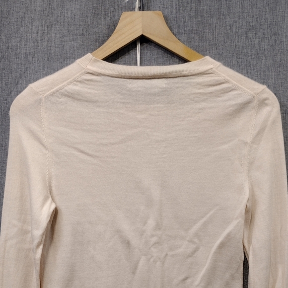Banana Republic 100% Merino Wool Sweater Women's S Cream Casual Minimalist - Picture 7 of 9